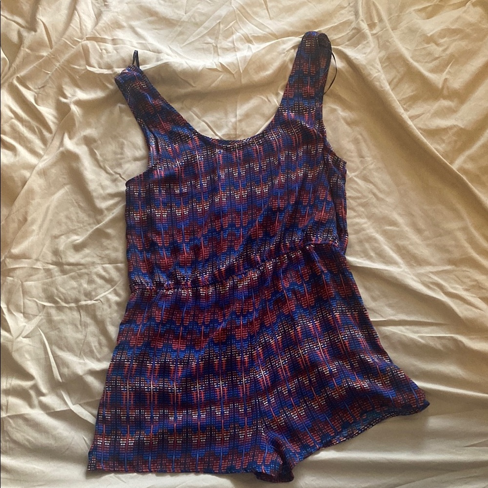 Forever 21 Purple and Blue Sleeveless Romper